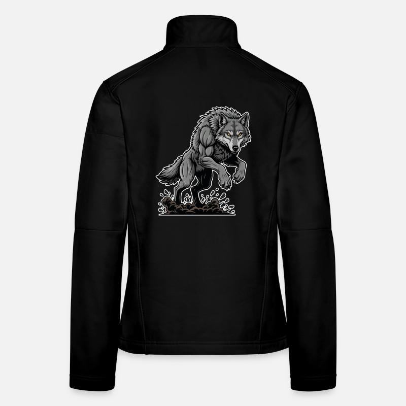Werewolf Mighty Racing Mascot Wolf Women's Softshell Jacket