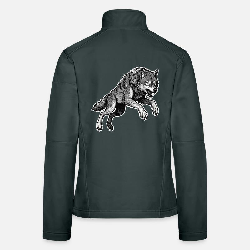 Loup Sauvage Course Mascotte Alpha Wolf Veste en tissu softshell Femme