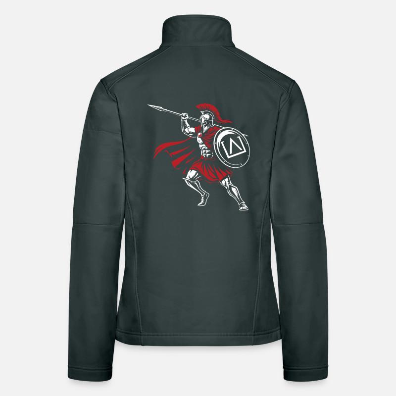 Spartan Spear Attack Mascot Spartan Spear Women's Softshell Jacket
