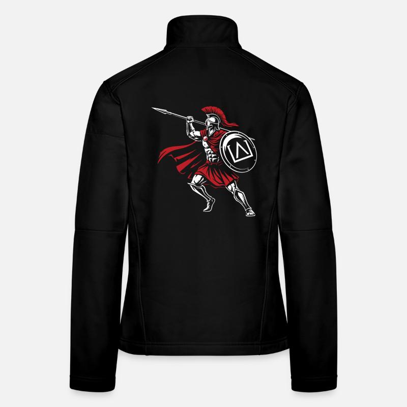 Spartan Spear Attack Mascot Spartan Spear Women's Softshell Jacket
