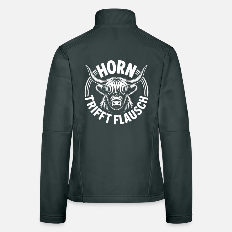 Le cor des Highlands rencontre le fluff Veste en tissu softshell Femme