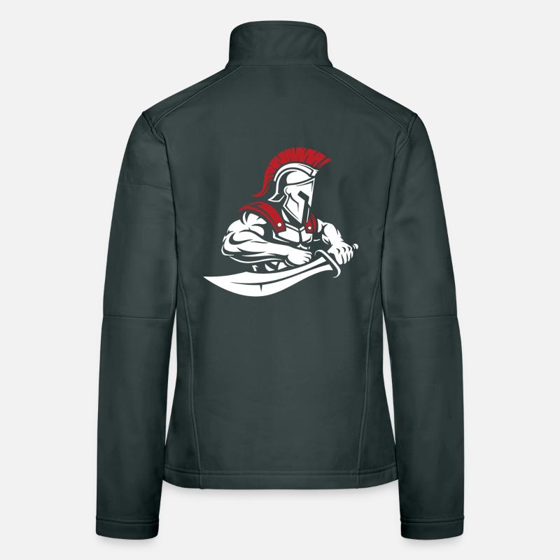 Guerrier Spartiate Épée Buste Mascotte Spartan Veste en tissu softshell Femme