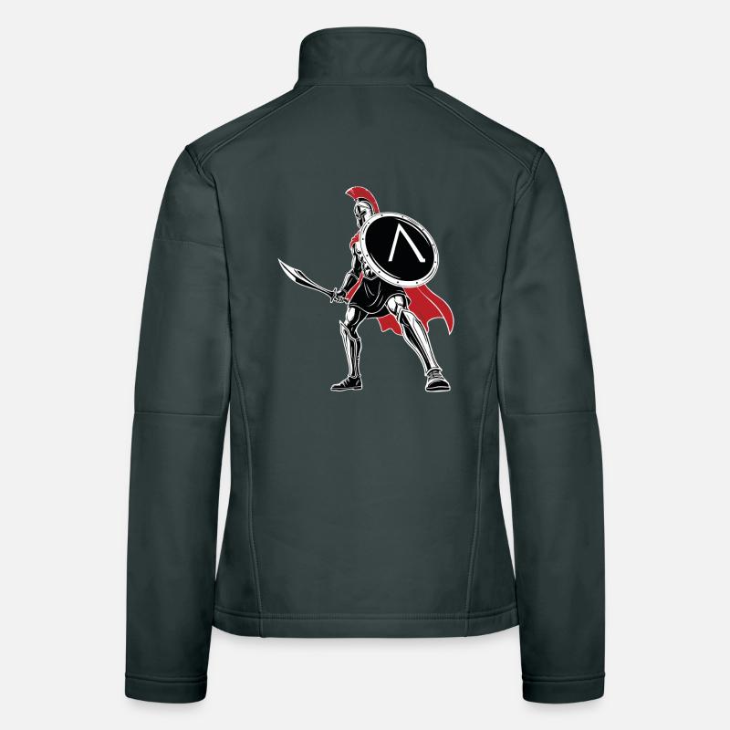 Spartan Sword Shield Mascot Spartan Legend Women's Softshell Jacket
