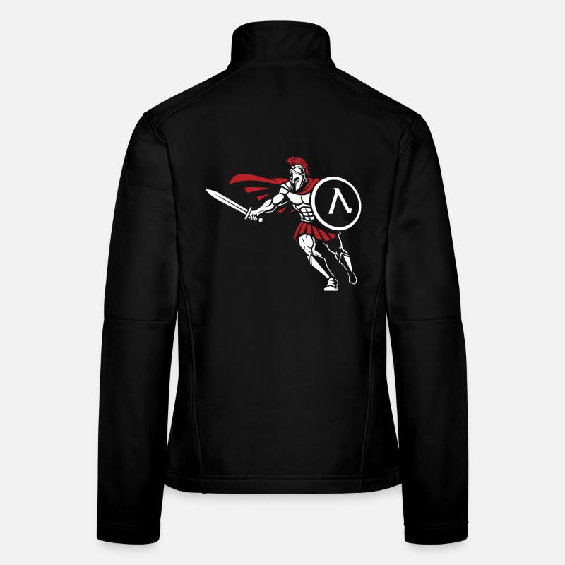 Spartan Attack Sword Shield Spartan Mascot Women's Softshell Jacket