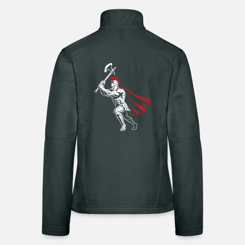 Spartan Warrior Axe Mascot Spartan Axeman Women's Softshell Jacket