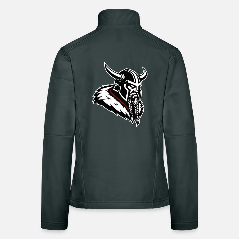 Wikinger-Eroberer, nordisches Maskottchenprofil Krieger Frauen Softshelljacke