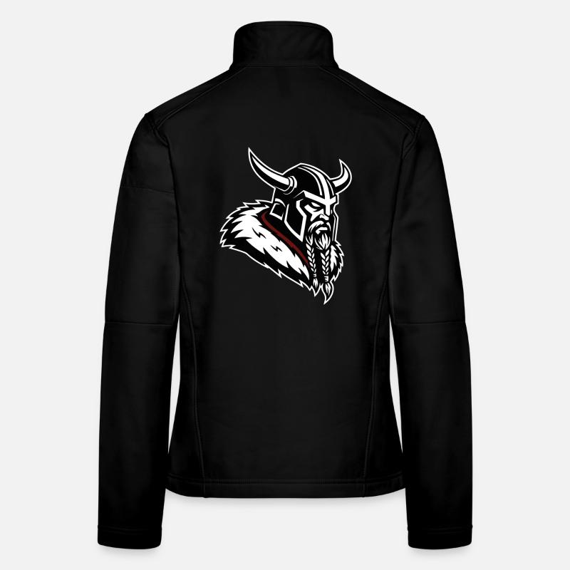Wikinger-Eroberer, nordisches Maskottchenprofil Krieger Frauen Softshelljacke