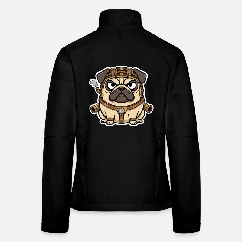 Chien Carlin Steampunk Propulseur Vapeur Veste en tissu softshell Femme
