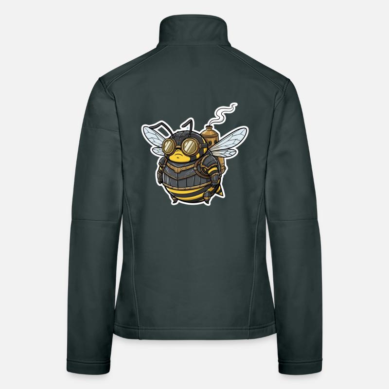 Steampunk Worker Bee Armored Goggles Women's Softshell Jacket