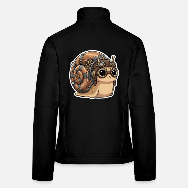 Escargot Aviateur Steampunk Coquille Cuivre Veste en tissu softshell Femme