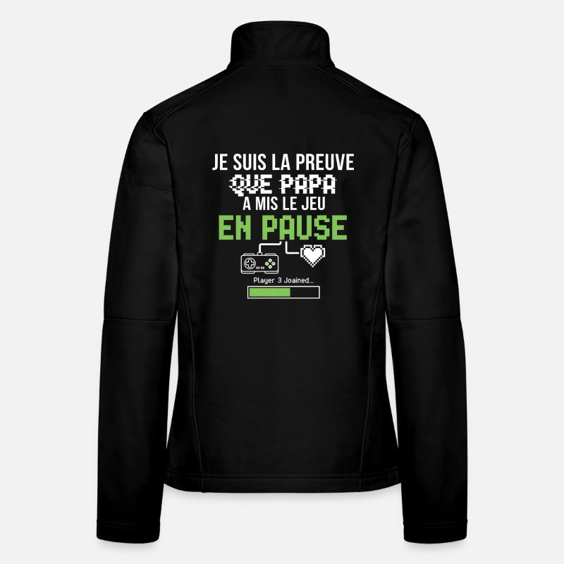 Pause Pixel Vert – Jeu Retro Veste en tissu softshell Femme