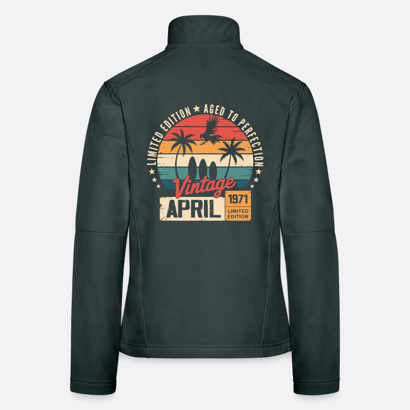 1971 April Geburtstagslegende April 1971 Frauen Softshelljacke