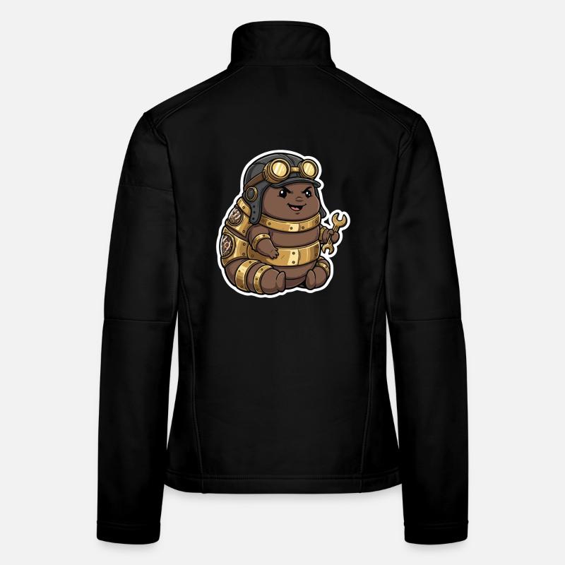 Chenille Steampunk Ingénieur Apprenti Laiton Veste en tissu softshell Femme