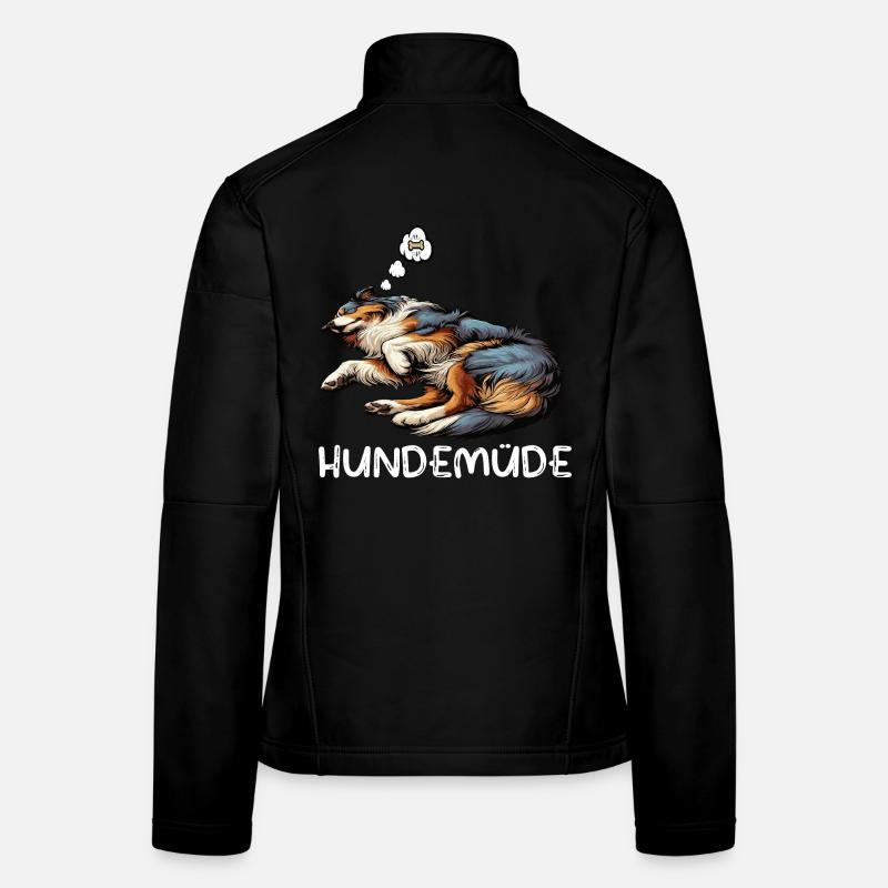 Hundemüde Australian Shepherd Aussie Aussiehalter - Frauen Softshelljacke - Schwarz