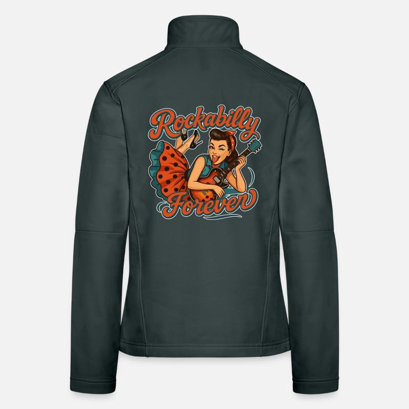 Rockabilly Forever: Rockabella mit E-Gitarre Frauen Softshelljacke
