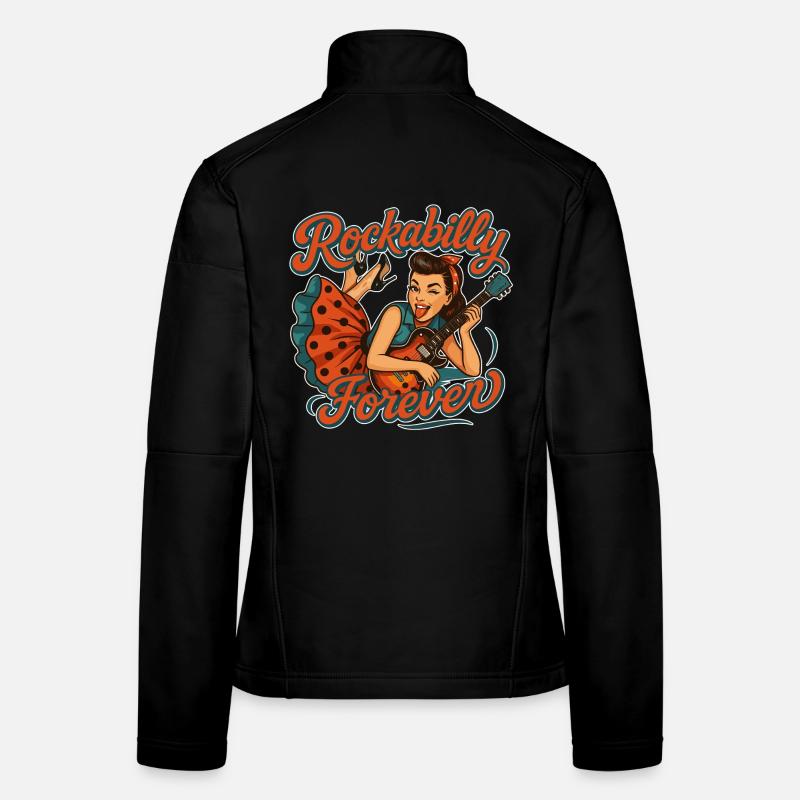 Rockabilly Forever: Rockabella mit E-Gitarre Frauen Softshelljacke