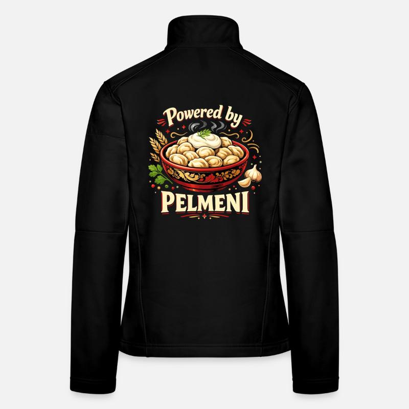 Propulsé par Pelmeni – Design russe drôle Veste en tissu softshell Femme
