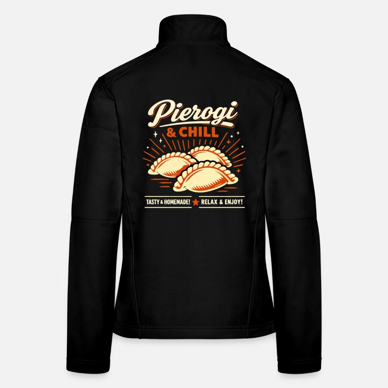 Pierogi & Chill: Retro Teigtaschen Vintage Design Frauen Softshelljacke