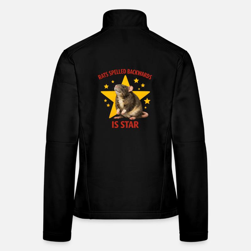 RATS spelled BACKWARDS is STAR ! Funny Rat Design Women's Softshell Jacket