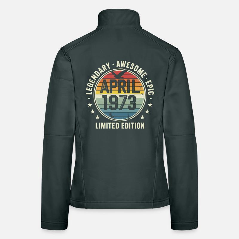 Édition Limitée Avril 1973 - Design Vintage 1973 Veste en tissu softshell Femme