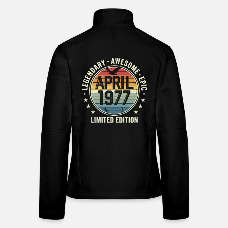 Édition Limitée Avril 1977 - Design Vintage 1977 Veste en tissu softshell Femme