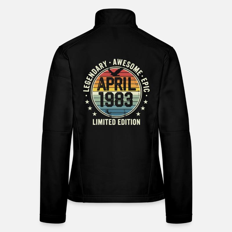 Édition Limitée Avril 1983 - Design Vintage 1983 Veste en tissu softshell Femme