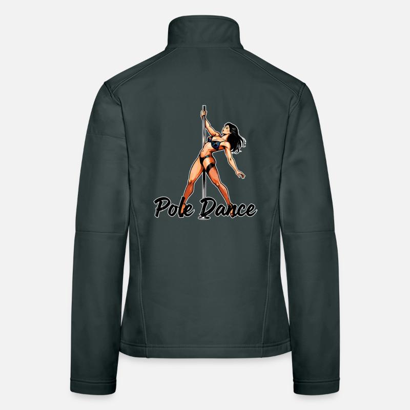 Pole Dance Silhouette – Elegant Pin-Up Art Women's Softshell Jacket
