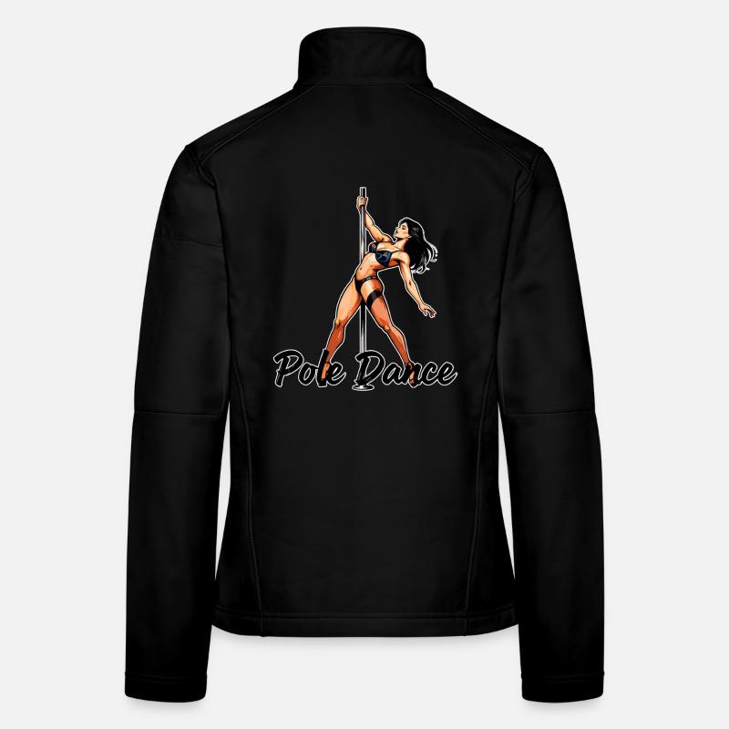 Pole Dance Silhouette – Elegant Pin-Up Art Women's Softshell Jacket