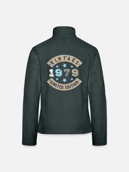 1979 Vintage - Frauen Softshelljacke - Schwarz - Hinten