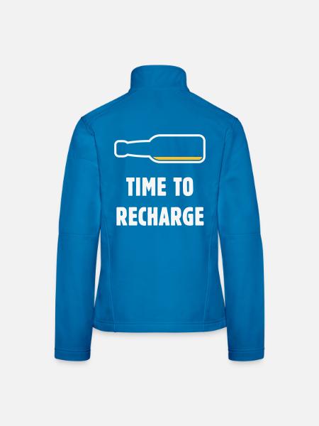 Time To Recharge (Bier / Bierchen / NEG 2C) - Frauen Softshelljacke - Schwarz - Hinten