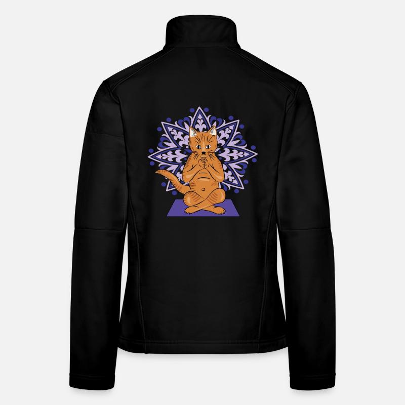 Mandala méditatif du chat Veste en tissu softshell Femme
