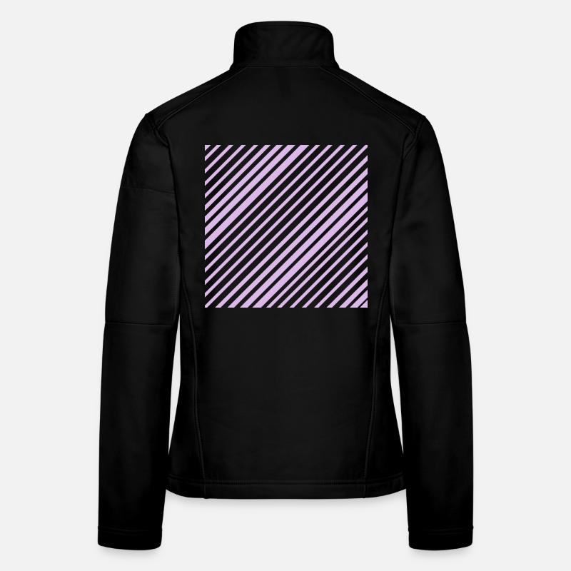 Graphic lines with diagonal stripes L lilac Women's Softshell Jacket