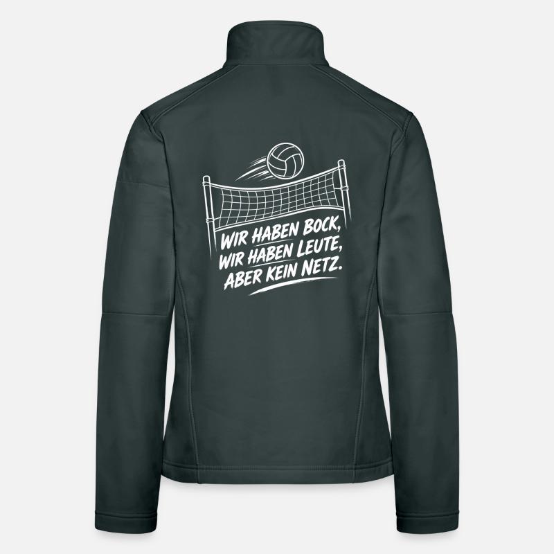 Volleyball Spruch Shirt Kein Netz Problem Freizeit Frauen Softshelljacke