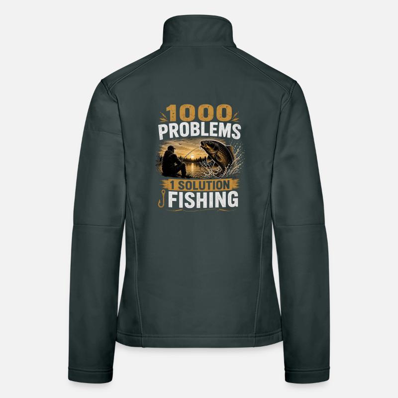 1000 Problems 1 Solution Carp Fishing Design Women's Softshell Jacket