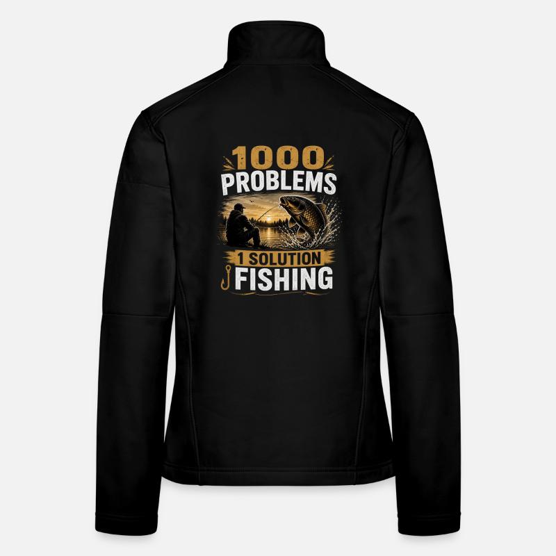 1000 Probleme 1 Lösung Karpfenfischerei-Design Frauen Softshelljacke