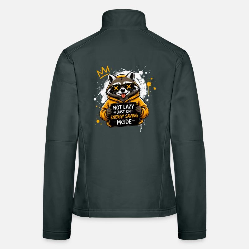 Raccoon Power Saving Mode Pullover Hoodie Women's Softshell Jacket
