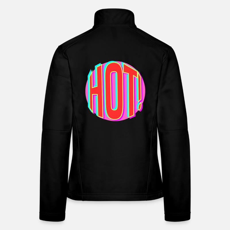 Neon Hot Retro Schriftzug Frauen Softshelljacke