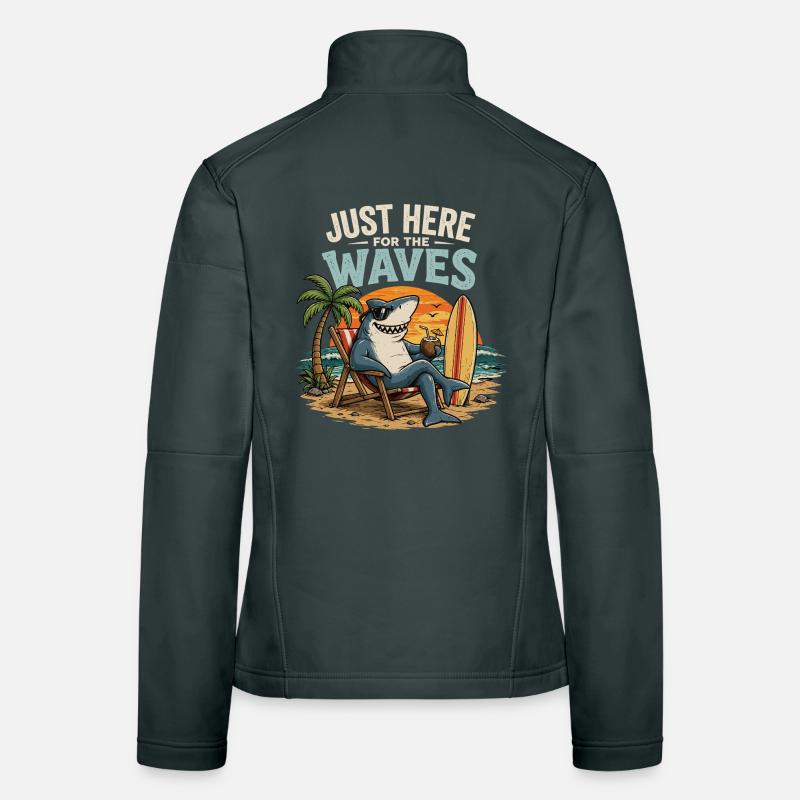 Juste là pour les vagues Veste en tissu softshell Femme