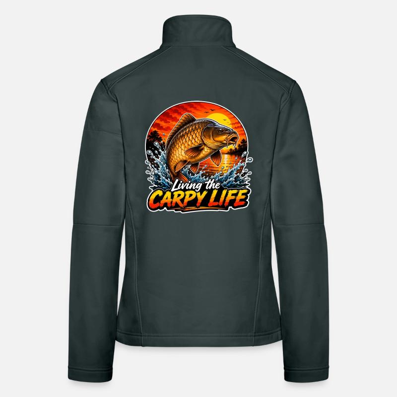 Das karpige Leben leben Gemeiner Karpfen Frauen Softshelljacke