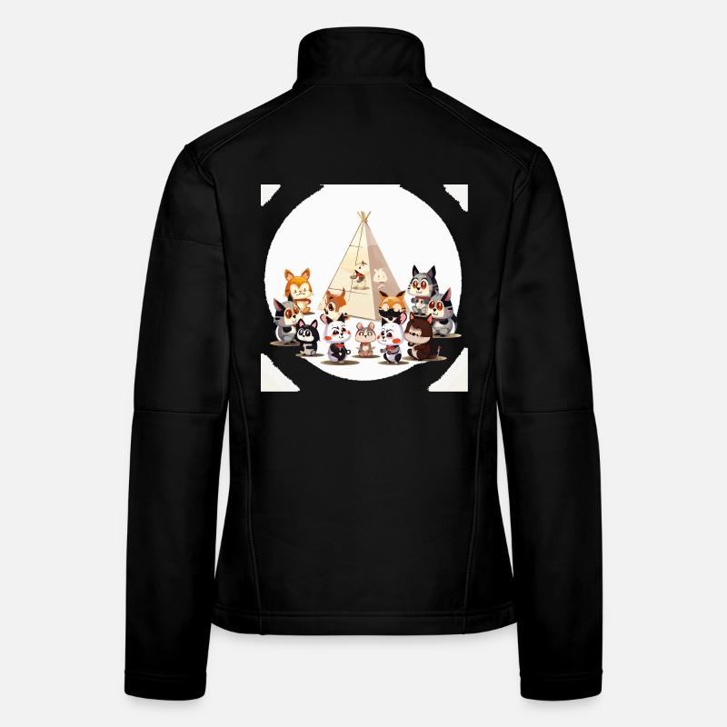 Tierische Lagerfeuer Runde Frauen Softshelljacke