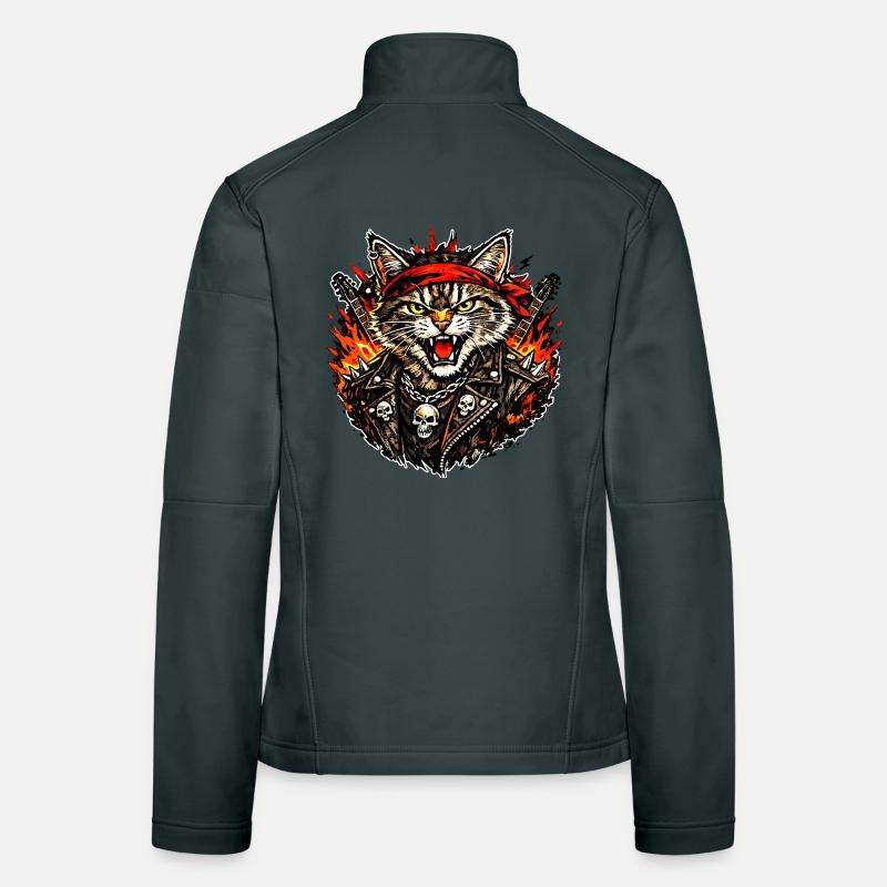 Rocker Katze Frauen Softshelljacke