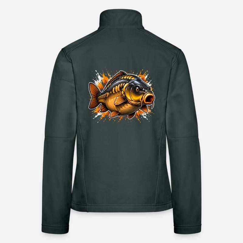 Conception explosive de la pêche à la carpe miroir Veste en tissu softshell Femme