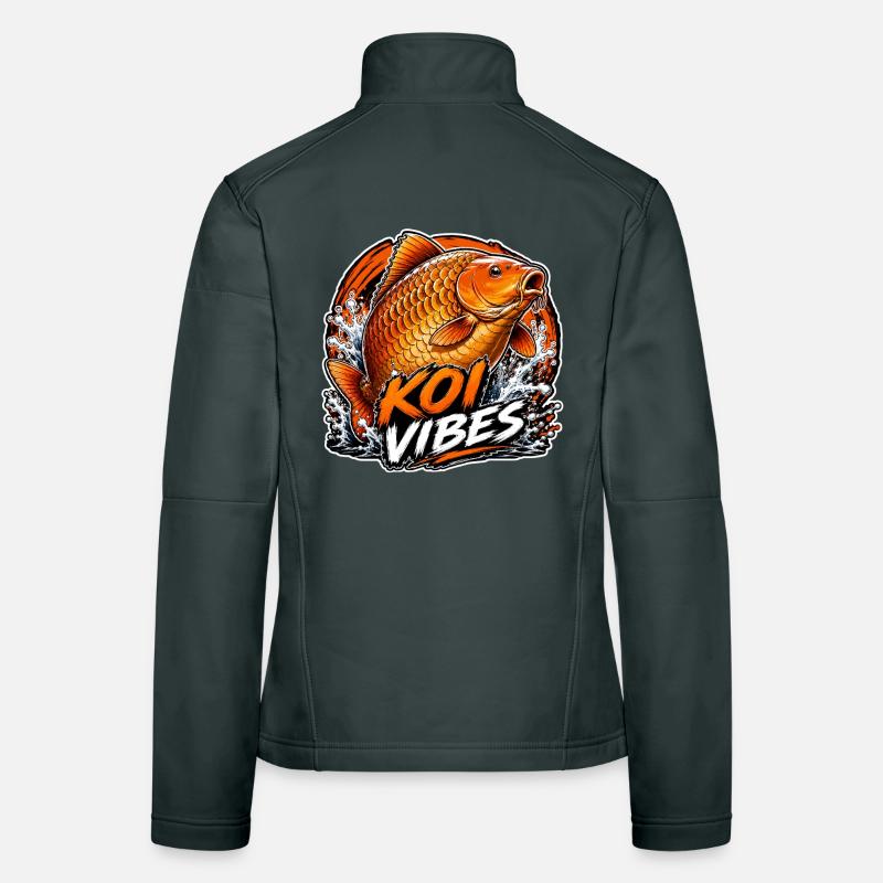 Koi Vibes Orange Carp Splash Design Frauen Softshelljacke