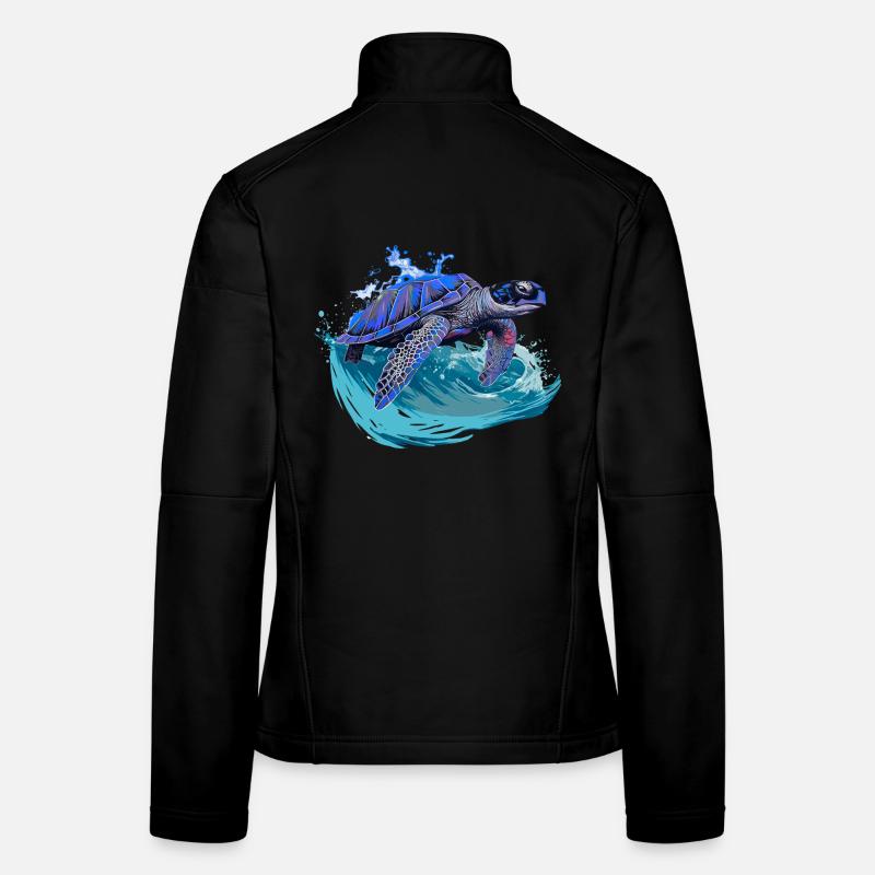 Meeresschildkröte surft auf Welle Frauen Softshelljacke