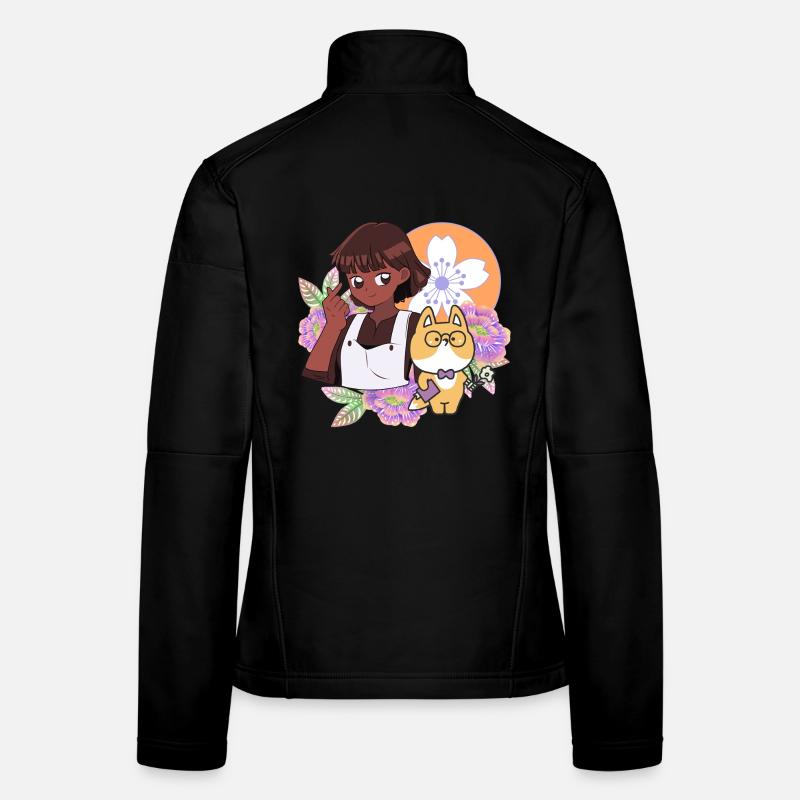 Finger Heart Sign & Cute Fox with Prosthetic Hand Women's Softshell Jacket
