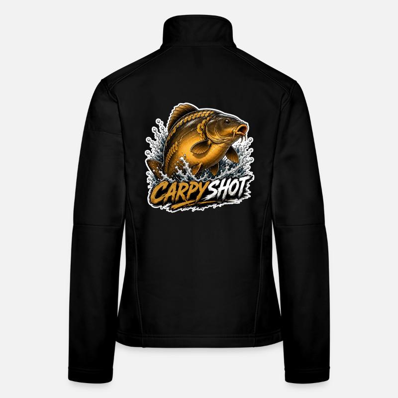 Carpyshot-Spiegel-Karpfenfischerei-Design Frauen Softshelljacke