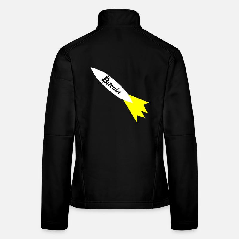 Bitcoin Rocket Print Women's Softshell Jacket