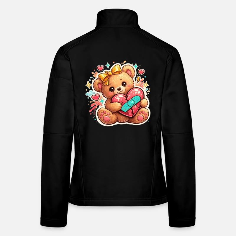 Süßer Teddybär mit gebrochenem Herzen – Liebesästhetik Frauen Softshelljacke