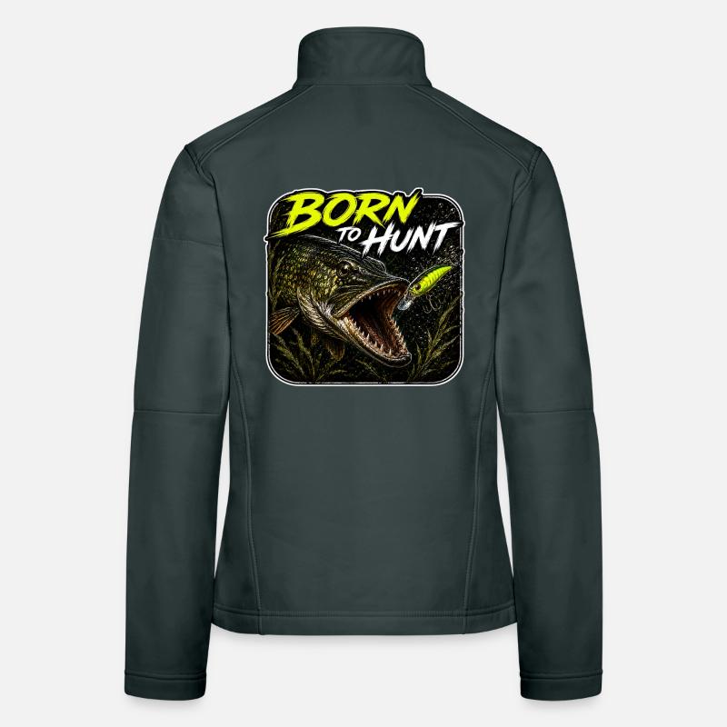Born To Hunt Hechtfischerei-Design Frauen Softshelljacke