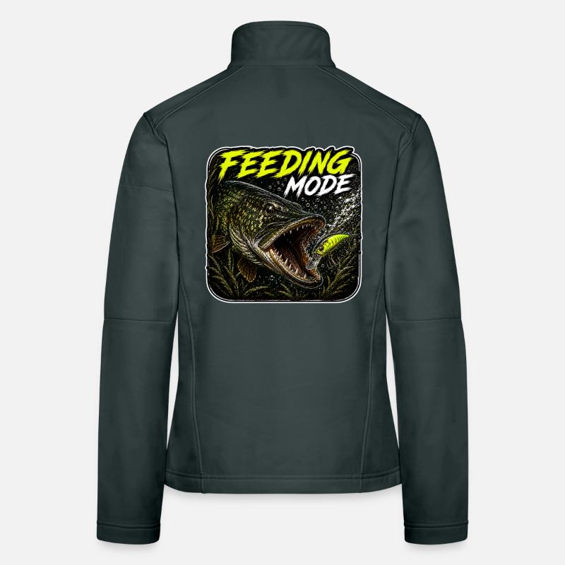 Conception de la pêche au brochet en mode d’alimentation Veste en tissu softshell Femme